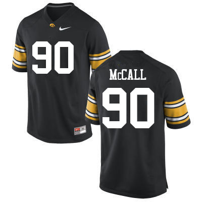 Men #90 Taajhir McCall Iowa Hawkeyes College Football Jerseys Sale-Black